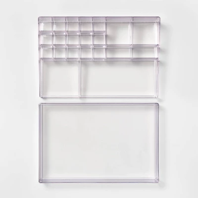 Extra Large Bathroom Plastic Tiered Cosmetic Organizer Clear - Brightroom™ - Image 2
