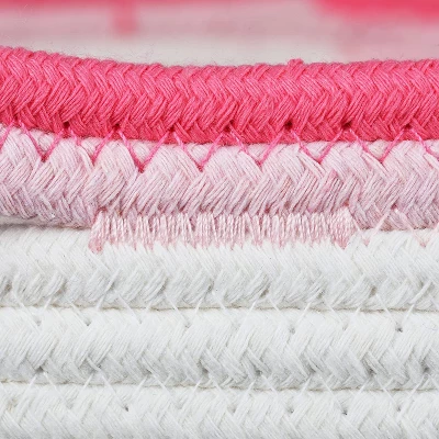 Midlee Pink Toys Cotton Rope Basket- 3 Tone- Nursery Dog Kids Baby Woven Storage Bin Organizer - Image 4