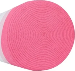 Midlee Pink Toys Cotton Rope Basket- 3 Tone- Nursery Dog Kids Baby Woven Storage Bin Organizer