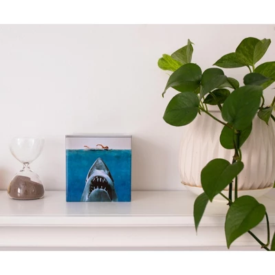 Ukonic JAWS Logo Tin Storage Box Cube Organizer With Lid | 4 Inches - Image 5