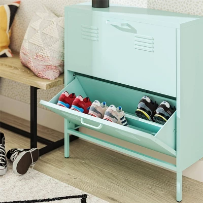 Cache 2 Door Shoe Storage Cabinet Mint - Novogratz - Image 4