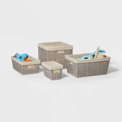 16" X 9" X 6" Woven Twisted Paper Rope Media Basket Gray - Brightroom™ - Image 3