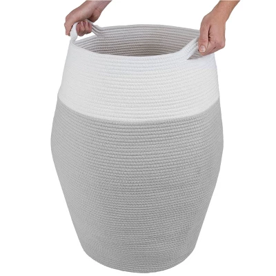 Home-Complete Cotton Rope Laundry Basket - Image 4