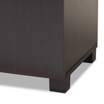 Marine Wenge Finished 2 Door Wood Entryway Shoe Storage Cabinet Brown - Baxton Studio - Image 5