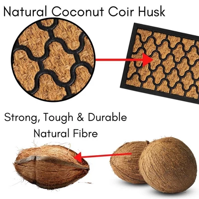 BirdRock Home Rubber Boot Tray With Coir Insert - 34 Inch