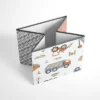 Bacati - Construction Multicolor Boys Cotton Storage Box Large