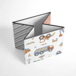 Bacati - Construction Multicolor Boys Cotton Storage Box Large