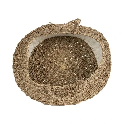 White Rope & Seagrass Belly Basket - Foreside Home & Garden - Image 2