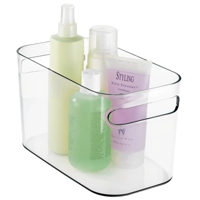 MDesign Plastic Bathroom Vanity Storage Organizer Bin, 10" Long, 4 Pack - Image 4