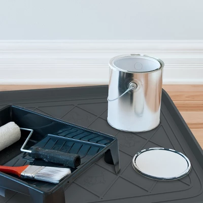 All Weather Boot Tray - Small Water-Resistant Plastic Utility Shoe Mat For Indoor And Outdoor Use In All Seasons By Stalwart (Set Of Two, Dark Grey) - Image 5