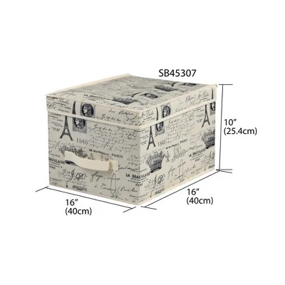 Home Basics Paris Collection Non-Woven Large Storage Box, Natural - Image 2