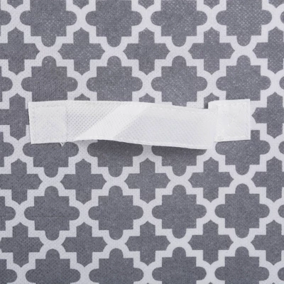 Set Of 2 13"x13"x13" Nonwoven Polyester Lattice Storage Cube Gray - Design Imports - Image 7