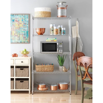 Whitmor Supreme 5 Tier Shelving Chrome Silver - Image 3
