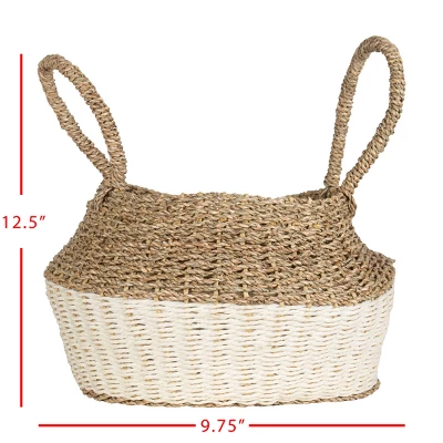 White Rope & Seagrass Belly Basket - Foreside Home & Garden - Image 6