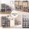 MPM Shoe Box 12pcs, Stackable Clear Plastic Shoe Organizer, Shoe Rack, Sneaker Storage Box With Lid, For Men And Women S