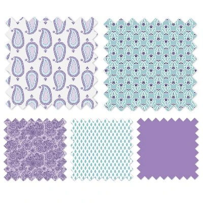 Bacati - Isabella Paisley Aqua/Lilac/Purple Fabric Storage Toy Chest - Image 4
