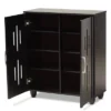 Renley Espresso Wood 2 Door Shoe Storage Cabinet Brown - Baxton Studio