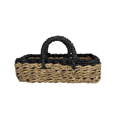 Black Trim Woven Seagrass & Rope Tray By Foreside Home & Garden - Image 5