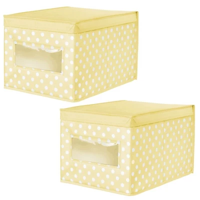 MDesign Child/Kids Fabric Closet Storage Box, Large, Polka Dot, 2 Pack - Image 8