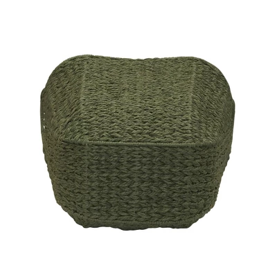 Household Essentials Tall Scoop Basket Paper Rope Olive - Image 3