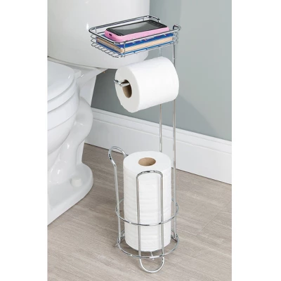 Classico Roll Stand Plus With Shelf Chrome - IDESIGN - Image 3