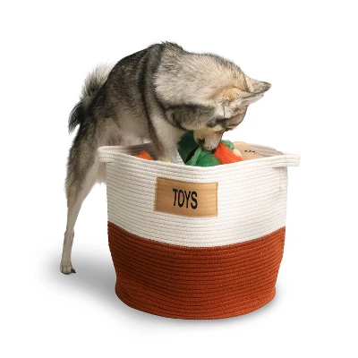 Midlee Rust & White Rope Toys Basket - Image 5
