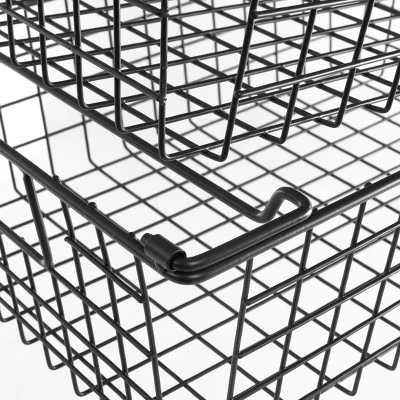 Set Of 2 Storage Bins - Basket Set For Toy, Kitchen, Closet, And Bathroom Storage - Medium Shelf Organizers With Handles By Home-Complete (Black) - Image 9