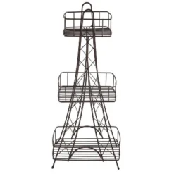 Three Tier Ville Des Lumieres Collection Eiffel Tower Spa Tower Bronze - ELLE DECOR