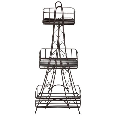 Three Tier Ville Des Lumieres Collection Eiffel Tower Spa Tower Bronze - ELLE DECOR