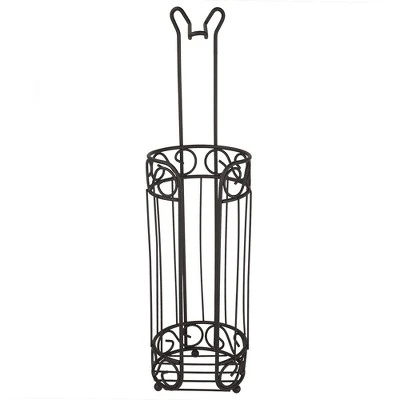 Home Basics Scroll Collection Freestanding Dispensing Toilet Paper Holder, Bronze - Image 2
