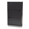 Out Racks Simms Finished Wood Shoe Storage Cabinet With 6 Fold Black - Baxton Studio
