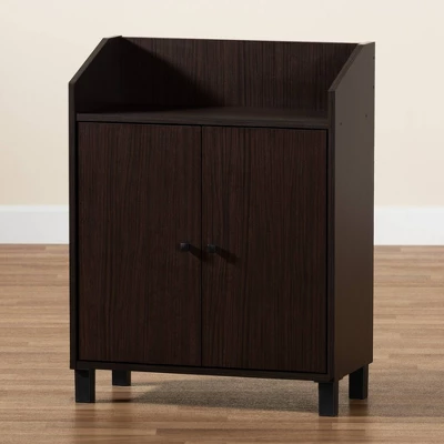 Rossin Wood 2 Door Entryway Shoe Cabinet - Baxton Studio - Image 8