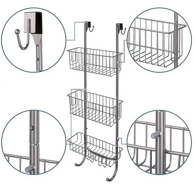Smartpeas 34'' X 12'' Stainless Steel 3x Hanging Shower Caddy With Adhesive Hooks - Grey - Image 2