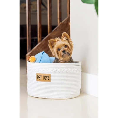 Midlee Oval Braided Handle Toys Basket - Image 2