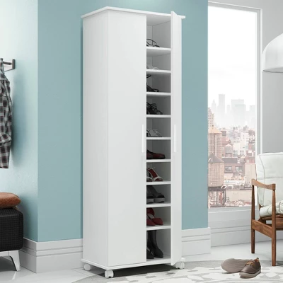 Catalonia 1.0 Mobile Shoe Closet White - Manhattan Comfort