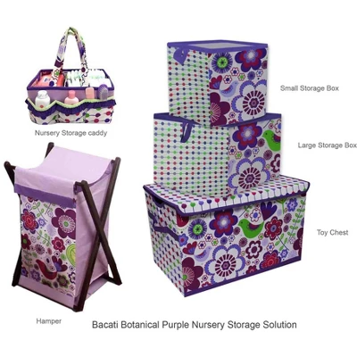 Bacati - Botanical Purple Storage Box Large - Image 4