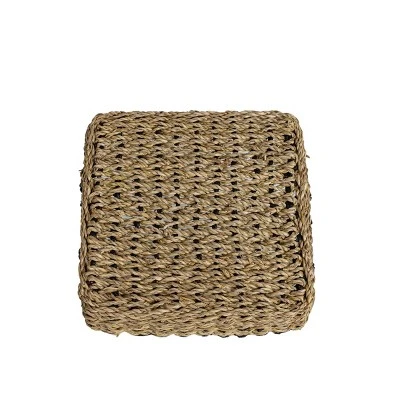 Black Trim Woven Seagrass & Rope Tray By Foreside Home & Garden - Image 2