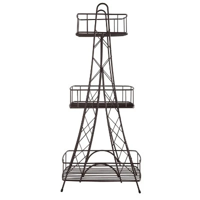 Three Tier Ville Des Lumieres Collection Eiffel Tower Spa Tower Bronze - ELLE DECOR - Image 2