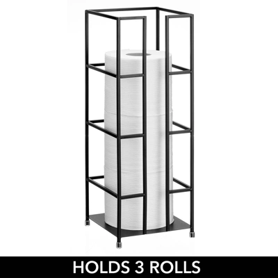 MDesign Metal Toilet Paper 3-Jumbo Roll Storage Reserve Tower Stand - Image 3