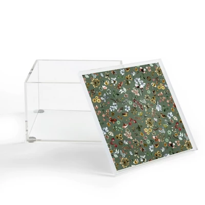 Ninola Design Wild Nature Countryside Green 4" X 4" Acrylic Box - Deny Designs