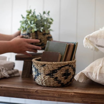 Black Rope & Seagrass Basket - Foreside Home & Garden - Image 5