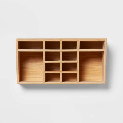 10" X 5" X 4" 12 Compartment Bamboo Countertop Organizer - Brightroomâ„¢ - Image 2