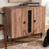 2 Door Valina Wood Entryway Shoe Storage Cabinet Brown - Baxton Studio