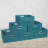 Niche Cubo 6pk Half Size Foldable Fabric Storage Bins With Label Holder Teal
