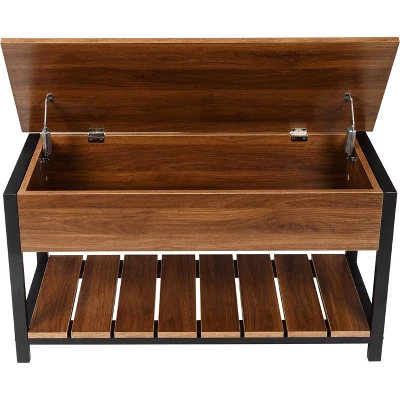 Honey-Can-Do Shoe Storage Bench Walnut - Image 3