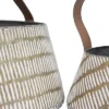 Set Of 2 Brass Metal & Leather Baskets - Foreside Home & Garden