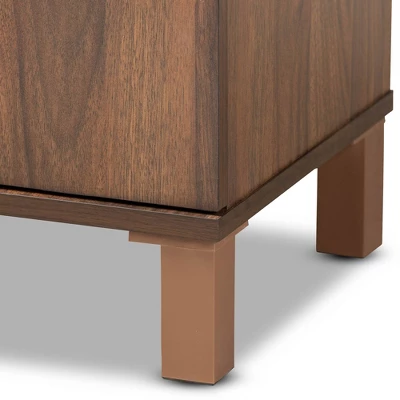 Talon Two-Tone Wood 2 Door Shoe Storage Cabinet Walnut Brown/Dark Gray - Baxton Studio - Image 5