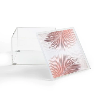 Gale Switzer Palm Leaf Synchronicity 4" X 4" Acrylic Box - Deny Designs