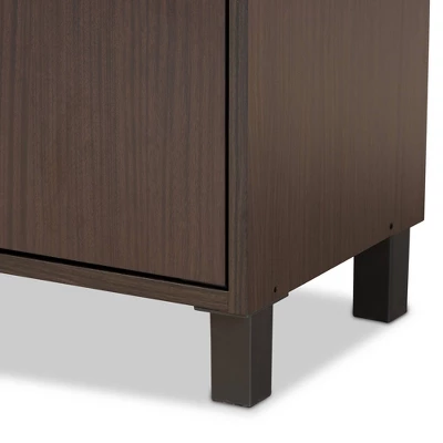 Rossin Wood 2 Door Entryway Shoe Cabinet - Baxton Studio - Image 5