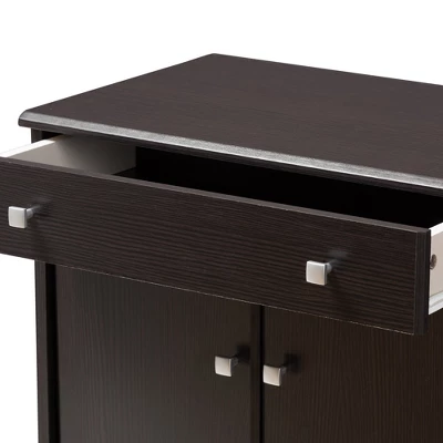 Dariell Modern And Contemporary Finished Shoe Cabinet Dark Brown - Baxton Studio - Image 5